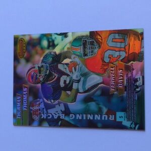1996 Bowman's Best refractor Barry Sanders Thurman Thomas Terrell Davis R Salaam
